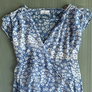 Urban Outfitters Blue and White Maxi Wrap Sundress